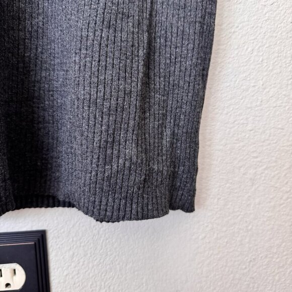 Ann Taylor Loft Medium Petite Heathered Ribbed Scoop Neck Midi Dress - Picture 5 of 8